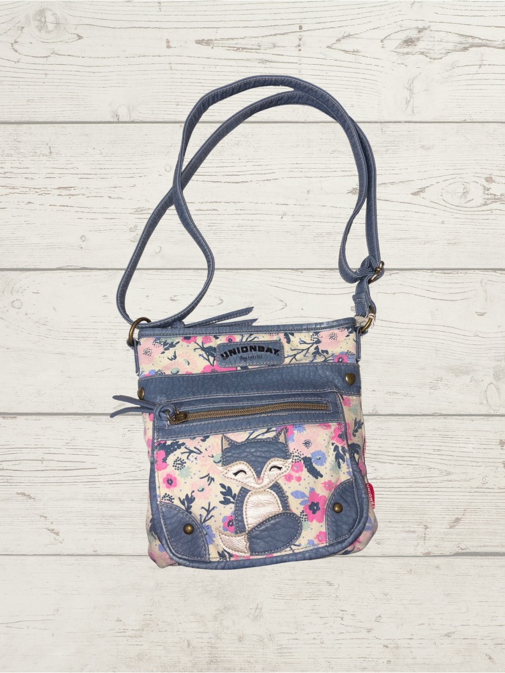UNIONBAY Woodland Fox Crossbody Bag Floral NWT Cottagecore Fairycore Purse Blue